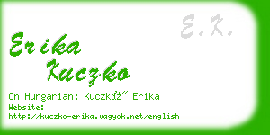 erika kuczko business card